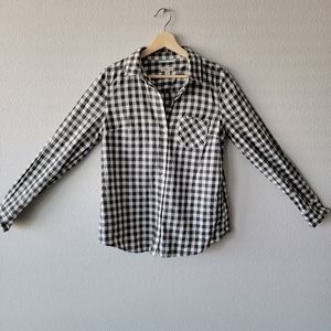 MERONA | CHECKER BUTTON SHIRT | BLACK AND WHITE | SIZE M